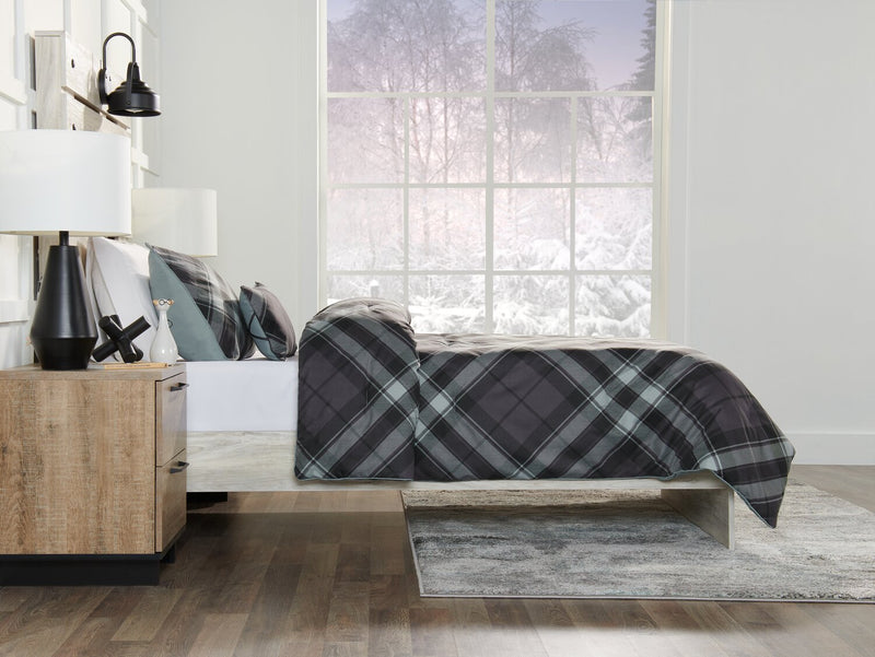 Ensemble d'édredon William 4 pièces pour lit double ou grand lit - gris