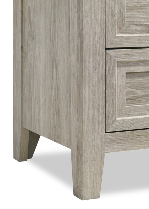 Commode verticale Lara de 33,9 po (L) x 50,5 po (H) à 5 tiroirs pour la chambre à coucher - gris antique