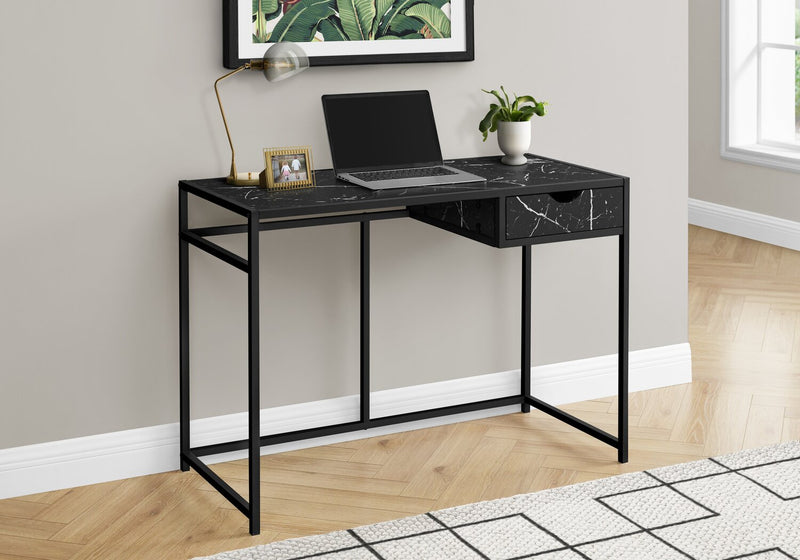 Bureau Everly de 42,25 po avec tiroir - apparence marbre noir