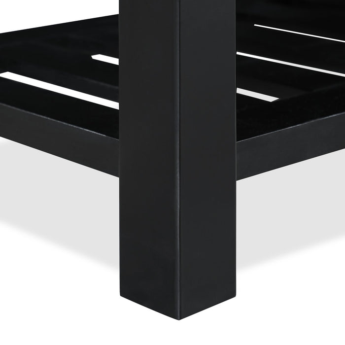 Banc de rangement Ryan de 43,5 po avec tablette inférieure - gris clair