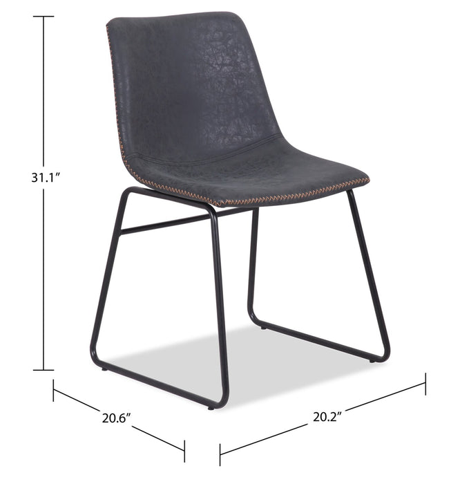 Ensemble de salle à manger Amos 7 pièces en métal avec table de 60 po (L) et 6 chaises - gris