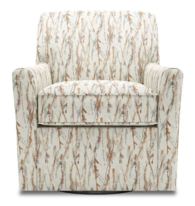 Fauteuil d’appoint pivotant Sofa Lab personnalisable de 31 po fabriqué au Canada en tissu - Mineral multicolore