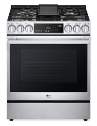 Cuisinière intelligente à gaz LG Studio de 6,3 pi³ avec hublot InstaViewMD et friture à air - acier …