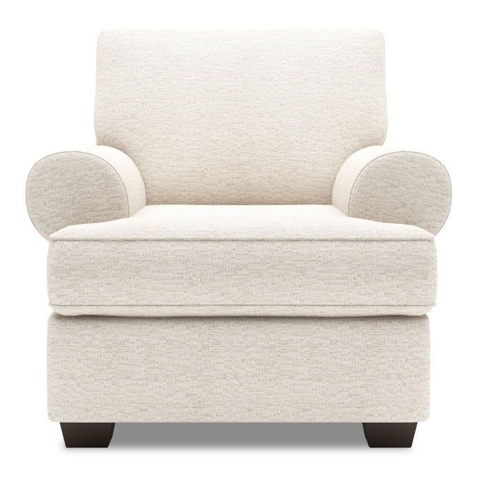 Fauteuil Roll de Sofa Lab personnalisable de 42 po fabriqué au Canada en tissu de chenille avec accoudoirs enroulés - beige Luxury Sand