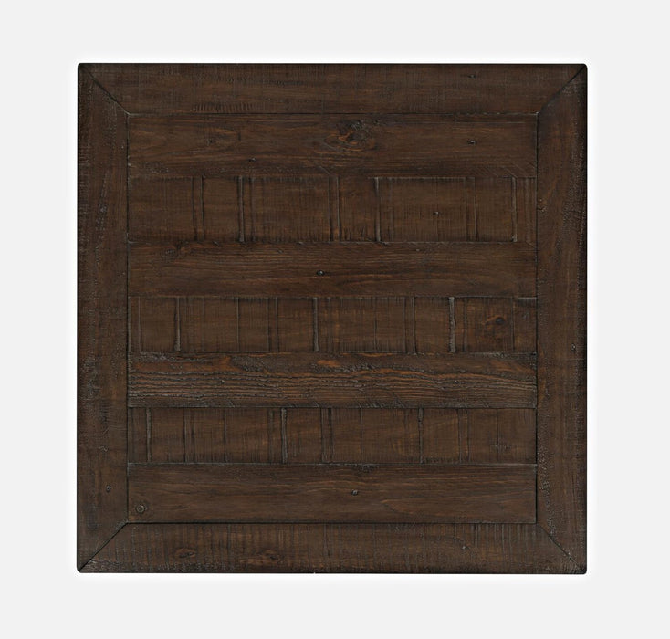 Table de bout rustique Morgan de 24 po avec rangement et tablette - blanche avec bois recyclé