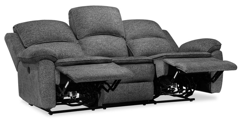 Sofa à inclinaison électrique Chandler de 82 po en tissu de chenille - gris