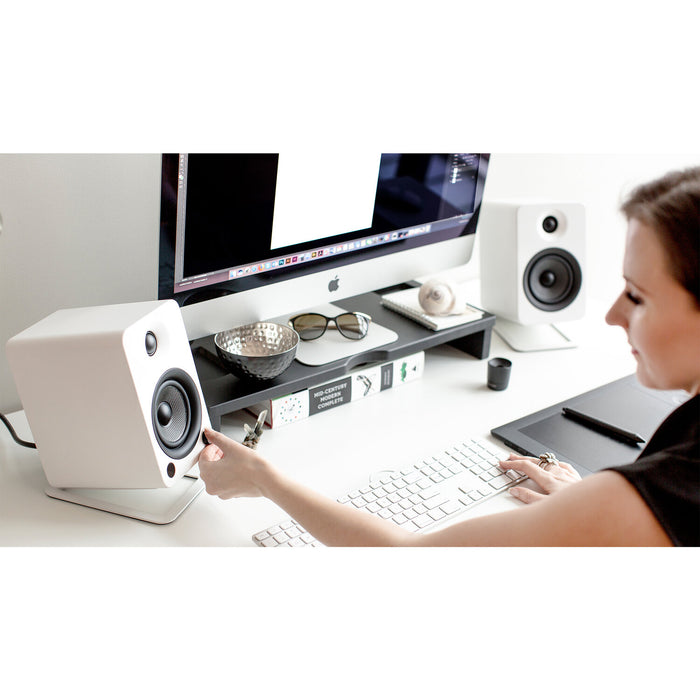 Support à haut-parleur de bureau Kanto S4 pour haut-parleurs moyens - blanc