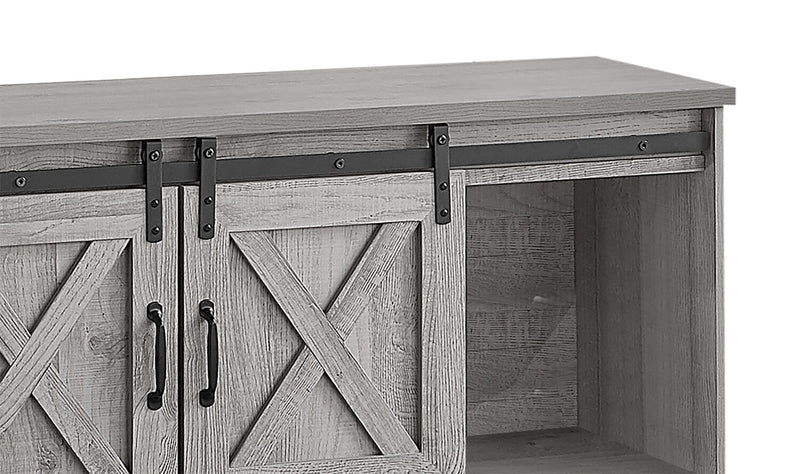 Meuble pour téléviseur moderne Marston de 60 po avec rangement et système de gestion des câbles pour téléviseurs jusqu’à 65 po - gris