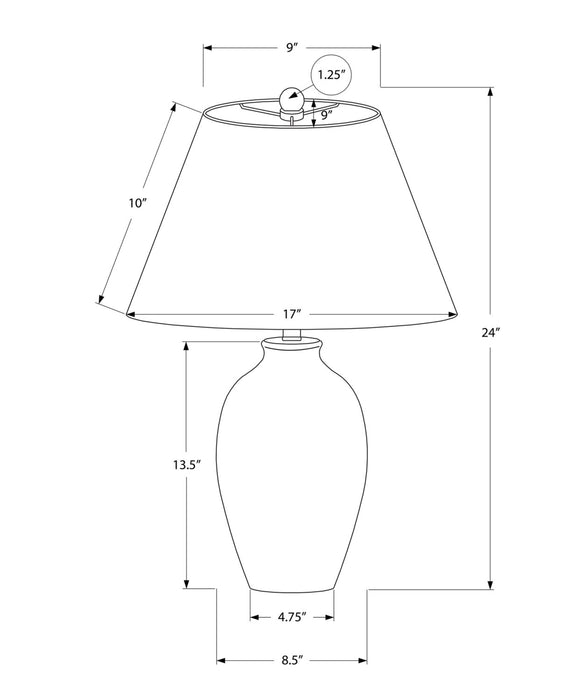 Lampe de table de 24 po en céramique texturée noire avec abat-jour ivoire