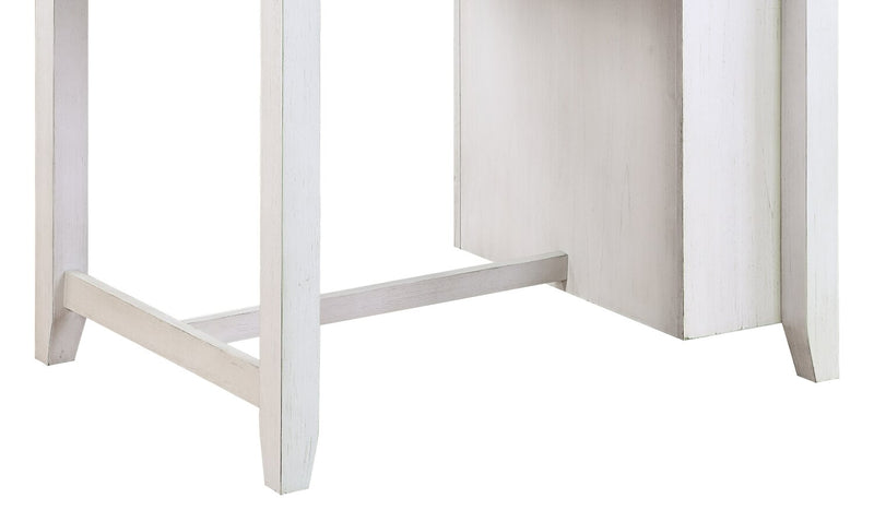 Ensemble de salle à manger Lane 3 pièces de hauteur comptoir avec table de 36,5 po (L), tablettes et port USB intégrées, et 2 chaises - blanc