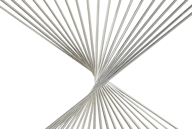 Table de salon moderne Andreas de 47 po avec dessus en verre - argentée avec base en métal chromé