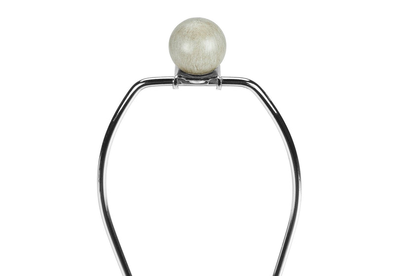 Lampe de table de 24 po béton beige avec abat-jour blanc