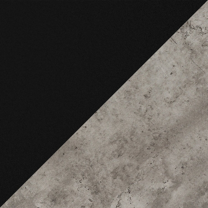 Bureau en coin en forme de L réversible Marnie de 71 po à 3 tiroirs - apparence béton noir