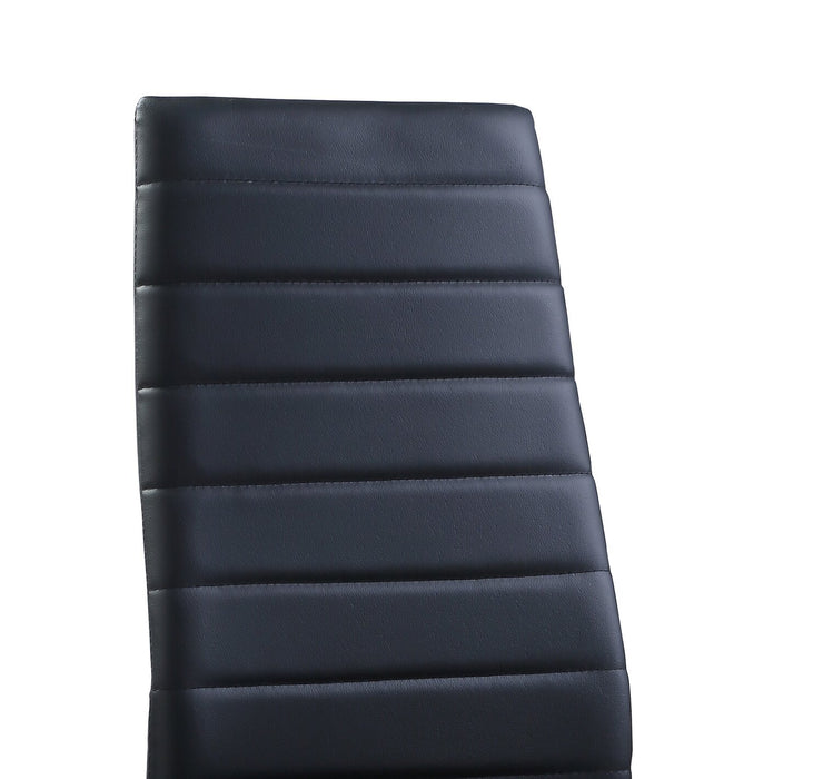 Ensemble de salle à manger Onyx 5 pièces en métal avec table de 55 po (L) dessus en verre et 4 chaises - noir