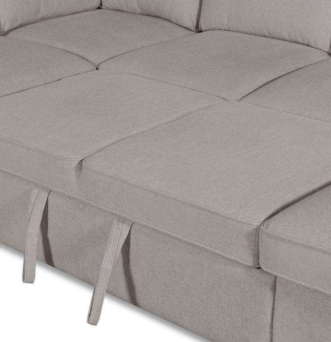 Sofa-lit sectionnel Haven de Scott Living 3 pièces en tissu de chenille avec 2 fauteuils longs de rangement - gris