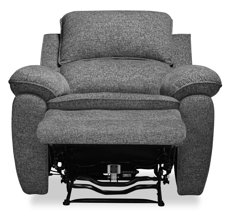 Fauteuil à inclinaison électrique Chandler de 37 po en tissu de chenille - gris