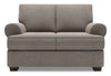 Causeuse personnalisable Roll de Sofa Lab de 64 po fabriquée au Canada en tissu d’apparence lin avec accoudoirs enroulés - gris Luna Smoke