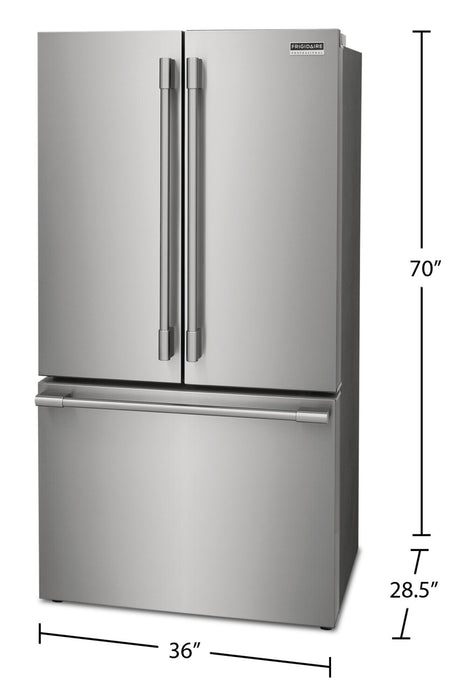 Réfrigérateur Frigidaire Professional de 23,3 pi³ et de 36 po de profondeur comptoir à portes françaises - acier inoxydable Smudge-ProofMD - PRFG2383AF