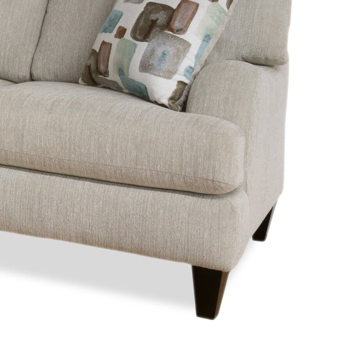 Sofa sectionnel de gauche Nofia 3 pièces fabriqué au Canada en tissu de chenille avec coussins décoratifs et pattes en bois - beige lin