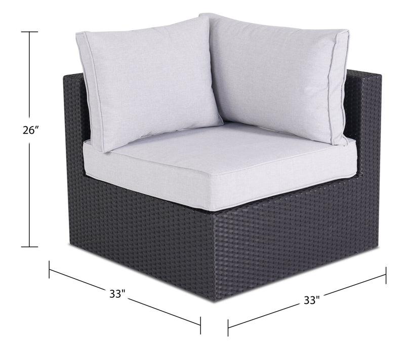Fauteuil en coin Minnesota pour la terrasse - gris