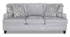 Sofa Bellmont de 89 po fabriqué au Canada en tissu de chenille avec coussins réversibles et pattes en bois - gris platine