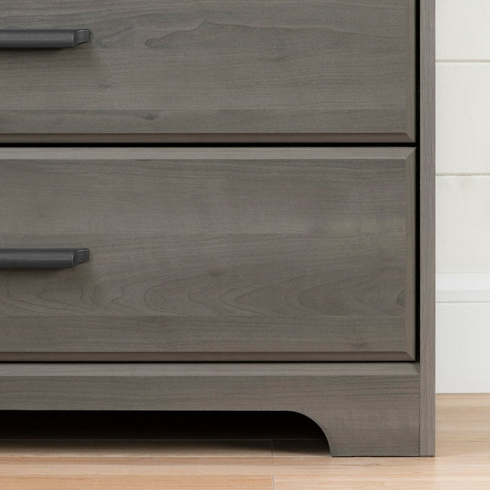 Commode verticale Holt de 33,75 po (L) x 63,5 po (H) à 2 tiroirs avec armoire de rangement pour la chambre à coucher, fabriquée au Canada - gris-brun
