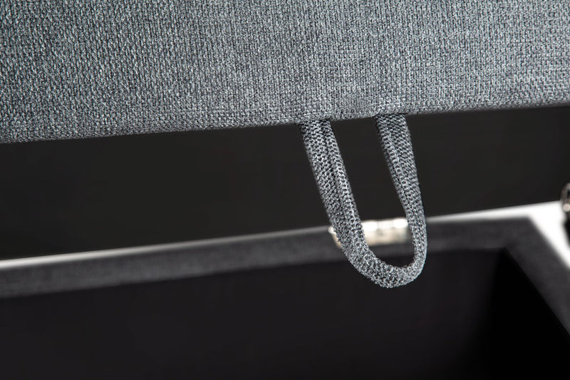 Pouf de rangement modulaire Evolve de Scott Living de 39,5 po en tissu d’apparence lin avec coussin en duvet et plumes - gris anthracite