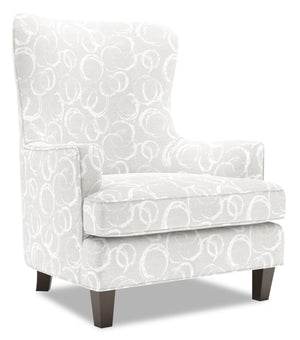 Fauteuil d’appoint à oreilles Sofa Lab personnalisable de 32 po fabriqué au Canada en tissu d’apparence lin - brun Pax Wicker
