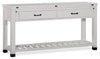Table de salon moderne Harper de 60 po avec rangement et tablette - pin blanc