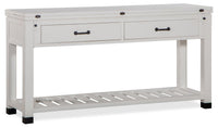 Table de salon moderne Harper de 60 po avec rangement et tablette - pin blanc