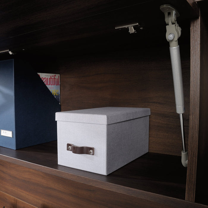 Crédence de bureau Palo Alto de 71,26 po avec compartiments ouverts - acajou