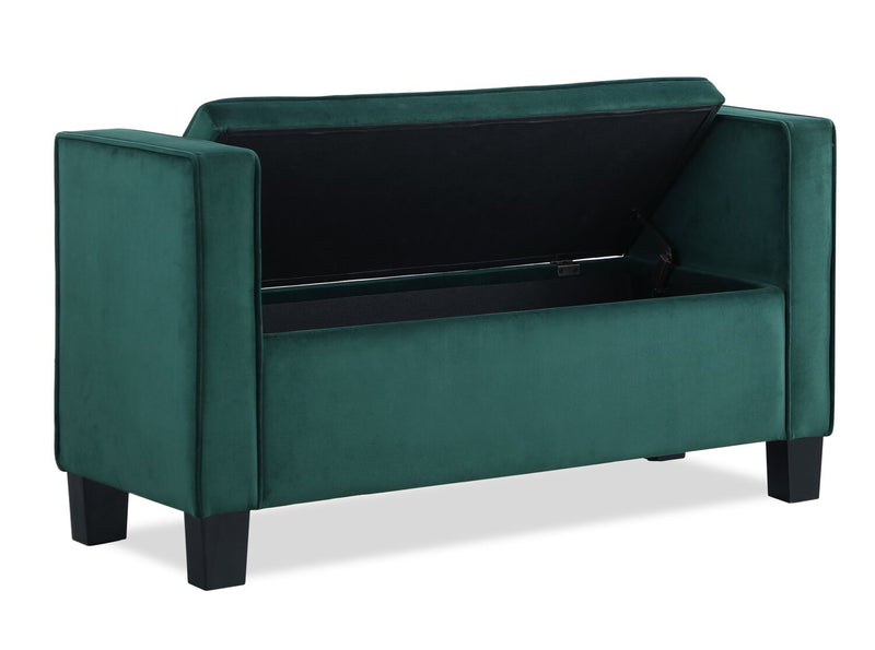 Banc de rangement Octavia de 53,25 po - velours vert