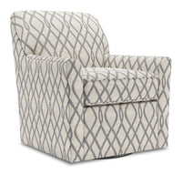  Fauteuil d’appoint pivotant Sofa Lab de 31 po fabriqué au Canada en tissu - gris acier 