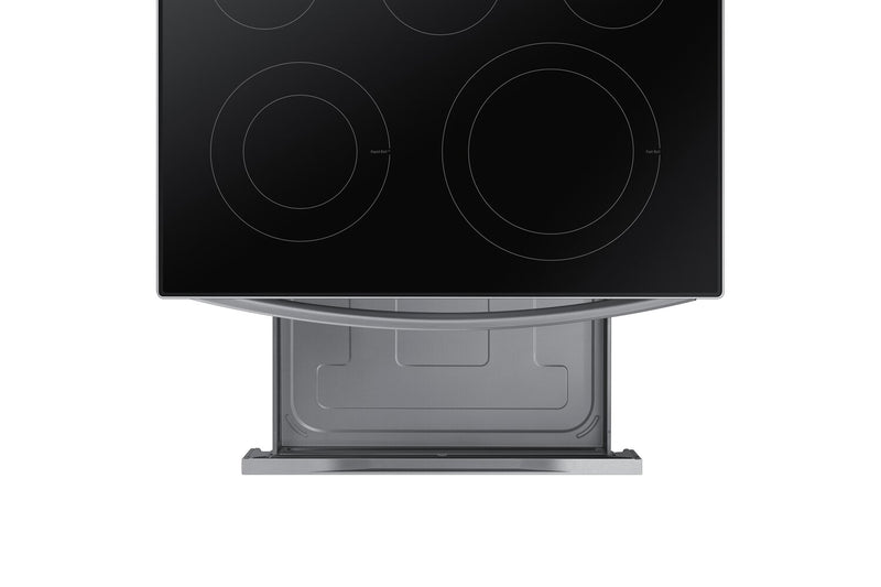 Cuisinière intelligente électrique amovible Samsung de 6,3 pi³ avec friture à air - acier inoxydable - NE63A6511SS/AC