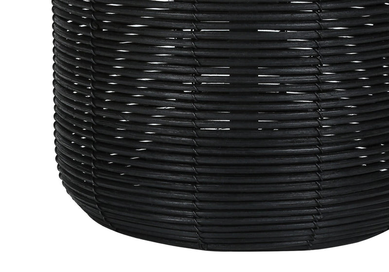 Lampe de table de 23 po en rotin noir