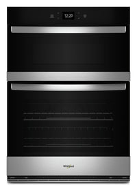 Four mural combiné électrique Whirlpool de 6,4 pi³ et de 30 po avec friture à air - acier inoxydable…