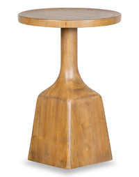 Table de bout ronde moderne Rhett de 18 po - chêne brun clair