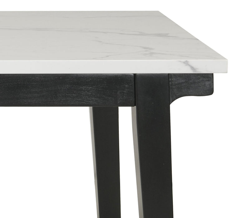 Ensemble de salle à manger Verona 5 pièces avec table de 60 po (L), dessus en marbre synthétique et 4 chaises - blanc