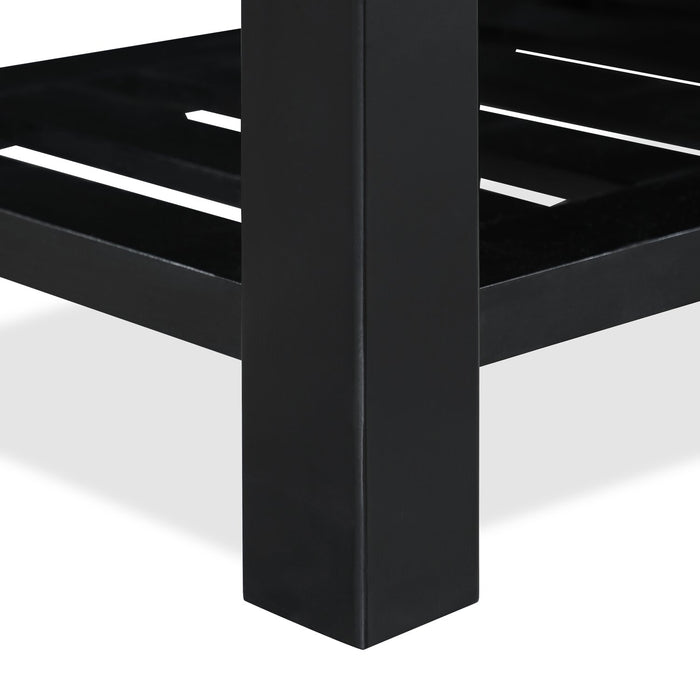 Banc de rangement Ryan de 43,5 po avec tablette inférieure - gris foncé