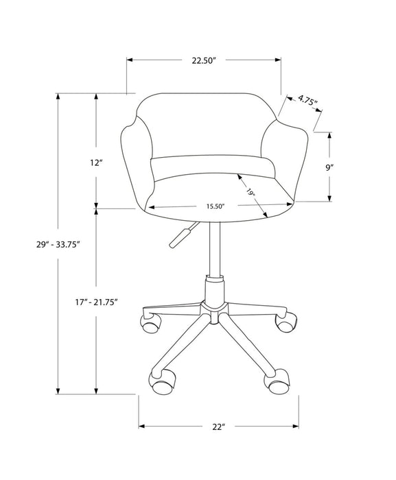 Chaise de bureau Graeme de 22,5 po - noire 