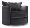Fauteuil d’appoint pivotant Nest de Sofa Lab personnalisable de 41 po fabriqué au Canada en tissu de chenille - gris Luxury Charcoal