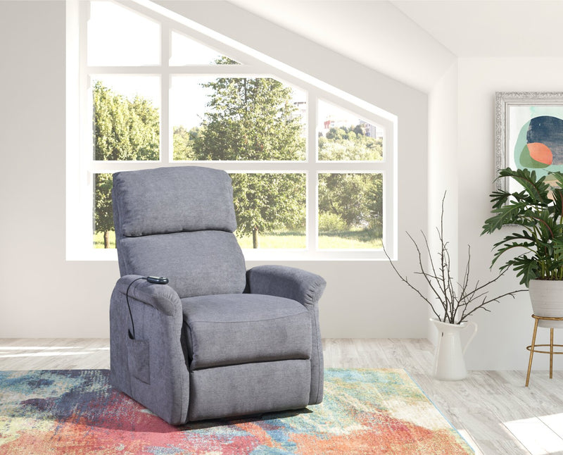 Fauteuil basculeur à inclinaison électrique Ruben de 32 po en tissu de chenille - gris
