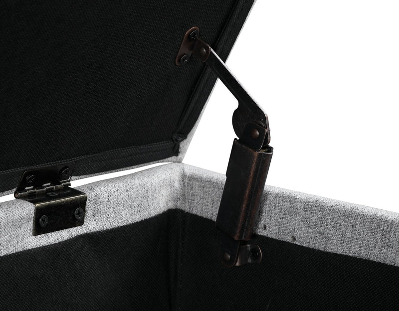 Banc de rangement Ryan de 43,5 po avec tablette inférieure - gris clair