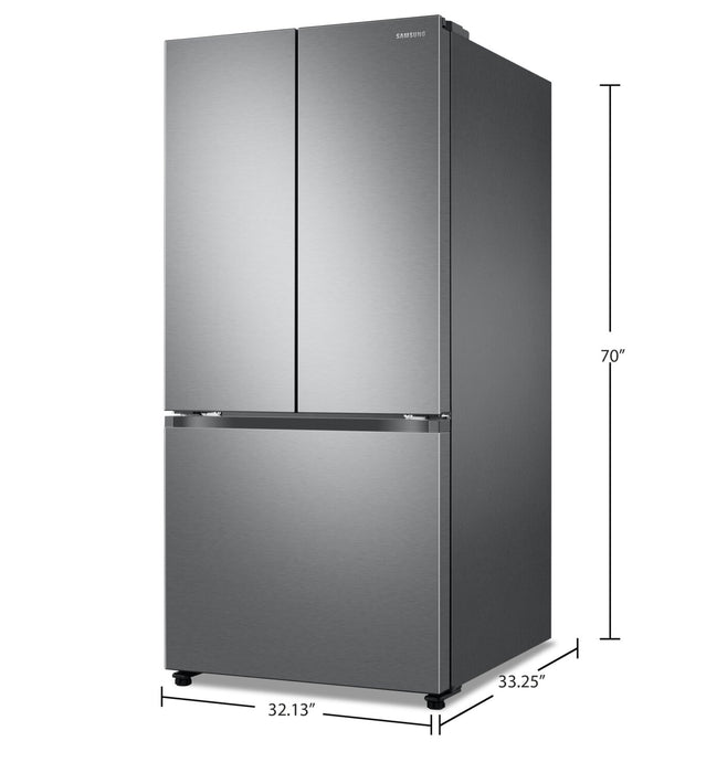 Réfrigérateur Samsung 24,5 pi³ et de 33 po à portes françaises avec machine à glaçons double automatique - acier inoxydable - RF25C5151SR/AA