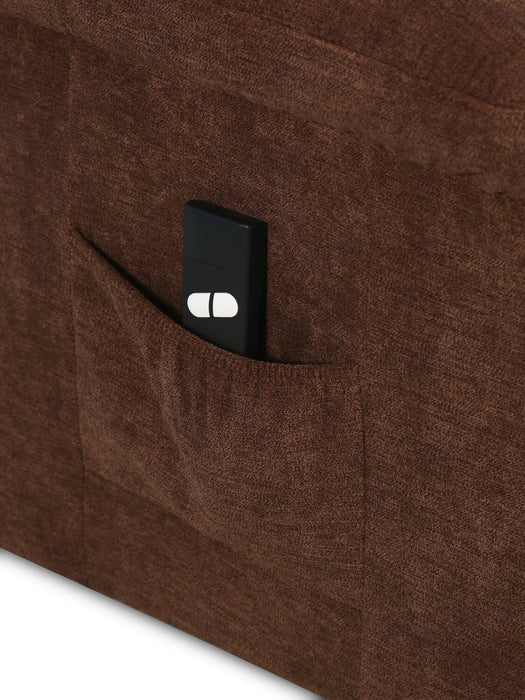 Fauteuil basculeur à inclinaison électrique Ruben de 32 po en tissu de chenille - brun chocolat