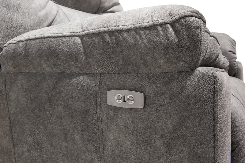 Fauteuil à inclinaison électrique Gybson de 38 po fabriqué au Canada en tissu - gris