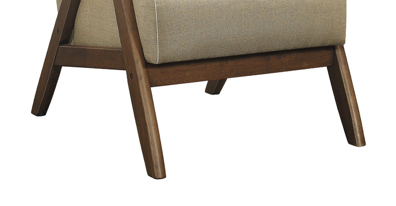 Fauteuil d’appoint Kyra de 28,5 po en tissu d’apparence lin avec accoudoirs courbés et armature en bois - taupe