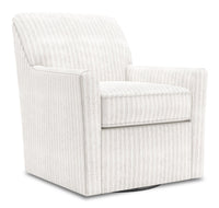  Fauteuil d’appoint pivotant Sofa Lab de 31 po fabriqué au Canada en tissu - blanc Dolphin White 