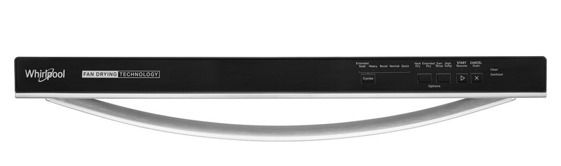 Lave-vaisselle encastré Whirlpool de 24 po et de 51 dBA avec commandes sur le dessus et 3e panier - acier inoxydable résistant aux traces de doigts - WDT730HAMZ