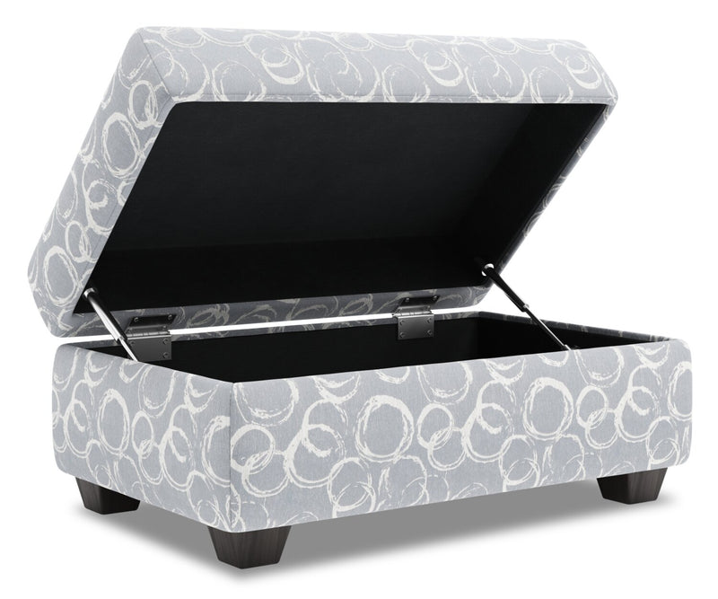 Pouf personnalisable The Trunk de Sofa Lab de 39 po fabriqué au Canada en tissu avec rangement - Alloy multicolore